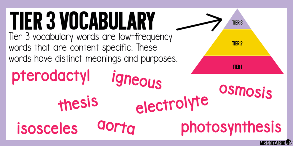 Tier 3 Vocabulary Image